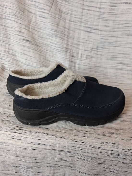 Lands' End Shoes - Lands End Womens Navy Slip-On Fleece-Lined Casual Clog